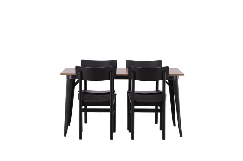 Tempe Matgrupp 140 cm Rektangulär med 4 Montros stolar - Svart - Products - Möbler - Bord & matgrupp - Matgrupp