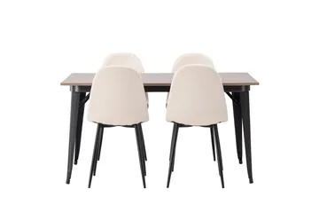 Tempe Matgrupp 140 cm Rektangulär med 4 Polar stolar - Beige - Products - Möbler - Bord & matgrupp - Matgrupp