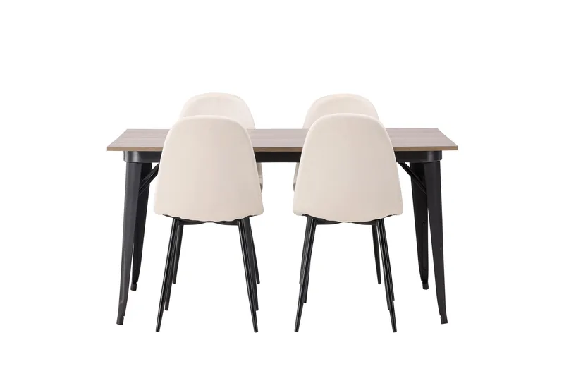 Tempe Matgrupp 140 cm Rektangulär med 4 Polar stolar - Beige - Products - Möbler - Bord & matgrupp - Matgrupp