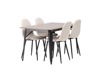 Tempe Matgrupp 140 cm Rektangulär med 4 Polar stolar - Beige - Products - Möbler - Bord & matgrupp - Matgrupp