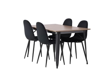 Tempe Matgrupp 140 cm Rektangulär med 4 Polar stolar - Svart - Products - Möbler - Bord & matgrupp - Matgrupp