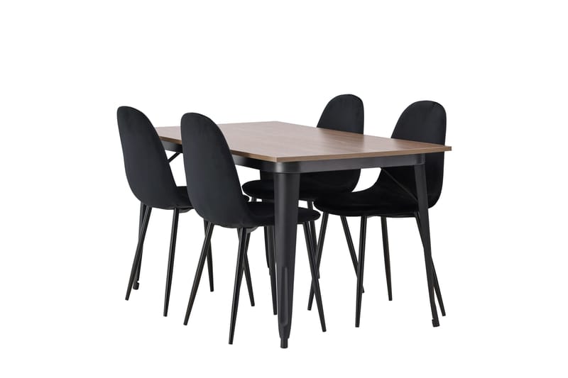 Tempe Matgrupp 140 cm Rektangulär med 4 Polar stolar - Svart - Products - Möbler - Bord & matgrupp - Matgrupp