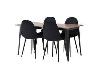 Tempe Matgrupp 140 cm Rektangulär med 4 Polar stolar - Svart - Products - Möbler - Bord & matgrupp - Matgrupp