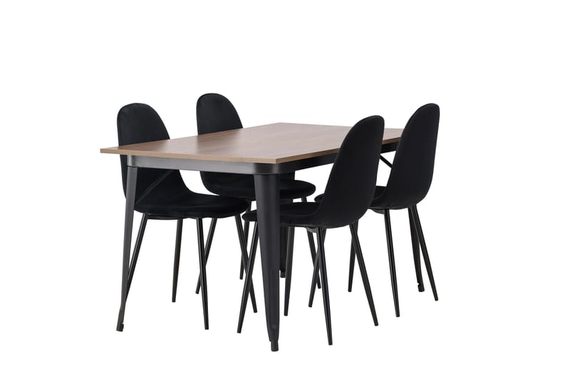 Tempe Matgrupp 140 cm Rektangulär med 4 Polar stolar - Svart - Products - Möbler - Bord & matgrupp - Matgrupp