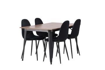 Tempe Matgrupp 140 cm Rektangulär med 4 Polar stolar - Svart - Products - Möbler - Bord & matgrupp - Matgrupp