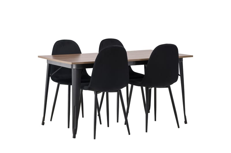 Tempe Matgrupp 140 cm Rektangulär med 4 Polar stolar - Svart - Products - Möbler - Bord & matgrupp - Matgrupp