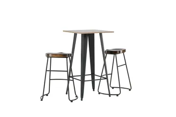 Tempe Matgrupp 60 cm Rektangulär med 2 Ozark stolar - Svart - Products - Möbler - Bord & matgrupp - Matgrupp