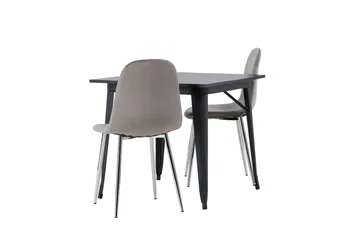 Tempe Matgrupp 80 cm Rektangulär med 2 Eva stolar - Svart - Products - Möbler - Bord & matgrupp - Matgrupp