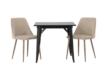 Tempe Matgrupp 80 cm Rektangulär med 2 Night Stolar - Svart - Products - Möbler - Bord & matgrupp - Matgrupp