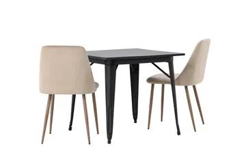 Tempe Matgrupp 80 cm Rektangulär med 2 Night Stolar - Svart - Products - Möbler - Bord & matgrupp - Matgrupp