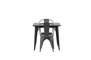 Tempe Matgrupp  80 cm Rektangulär med 2 Tempe stolar - Mörkgrå - Products - Möbler - Bord & matgrupp - Matgrupp