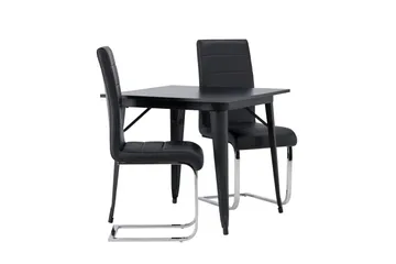 Tempe Matgrupp 80 cm Rektangulär med 2 Tempo stolar - Svart - Products - Möbler - Bord & matgrupp - Matgrupp