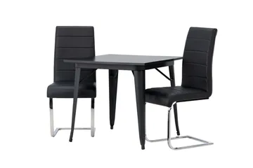 Tempe Matgrupp 80 cm Rektangulär med 2 Tempo stolar - Svart - Products - Möbler - Bord & matgrupp - Matgrupp