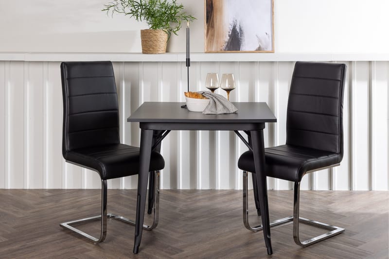 Tempe Matgrupp 80 cm Rektangulär med 2 Tempo stolar - Svart - Products - Möbler - Bord & matgrupp - Matgrupp
