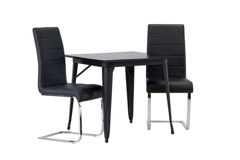 Tempe Matgrupp 80 cm Rektangulär med 2 Tempo stolar - Svart - Products - Möbler - Bord & matgrupp - Matgrupp