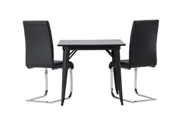 Tempe Matgrupp 80 cm Rektangulär med 2 Tempo stolar - Svart - Products - Möbler - Bord & matgrupp - Matgrupp