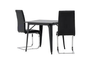 Tempe Matgrupp 80 cm Rektangulär med 2 Tempo stolar - Svart - Products - Möbler - Bord & matgrupp - Matgrupp