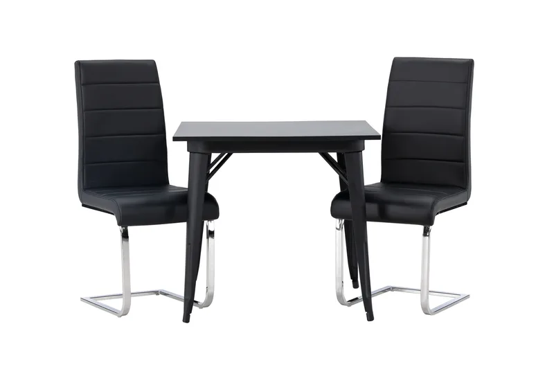 Tempe Matgrupp 80 cm Rektangulär med 2 Tempo stolar - Svart - Products - Möbler - Bord & matgrupp - Matgrupp