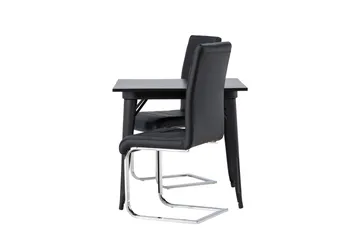 Tempe Matgrupp 80 cm Rektangulär med 2 Tempo stolar - Svart - Products - Möbler - Bord & matgrupp - Matgrupp