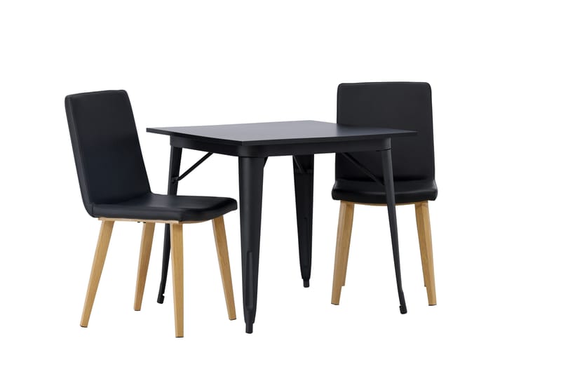 Tempe Matgrupp 80 cm Rektangulär med 2 Today stolar - Svart - Products - Möbler - Bord & matgrupp - Matgrupp