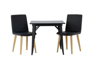Tempe Matgrupp 80 cm Rektangulär med 2 Today stolar - Svart - Products - Möbler - Bord & matgrupp - Matgrupp