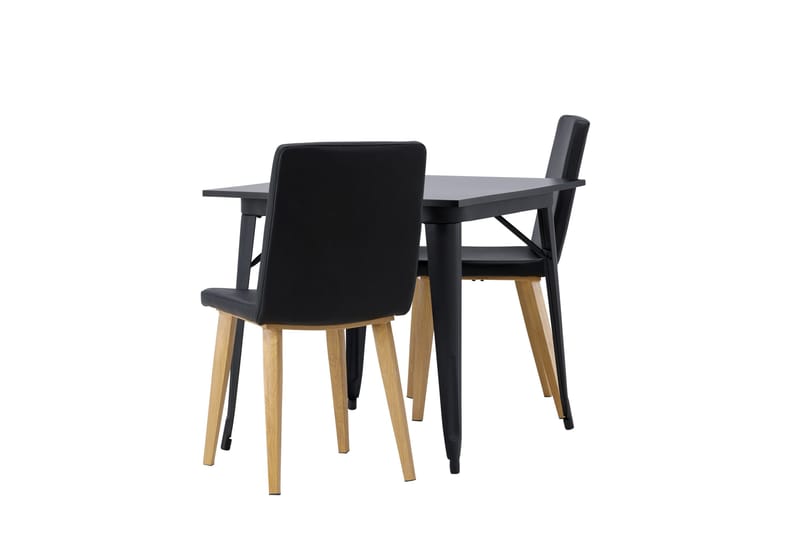 Tempe Matgrupp 80 cm Rektangulär med 2 Today stolar - Svart - Products - Möbler - Bord & matgrupp - Matgrupp