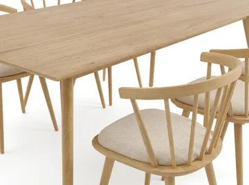 Tyrö Matgrupp 190 cm Ek med 6 st Tyrö Karmstolar med Dyna - Ek - Products - Möbler - Bord & matgrupp - Matgrupp