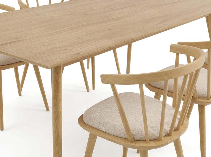 Tyrö Matgrupp 190 cm med 6 st Tyrö Karmstolar med Dyna - Ek - Products - Möbler - Bord & matgrupp - Matgrupp