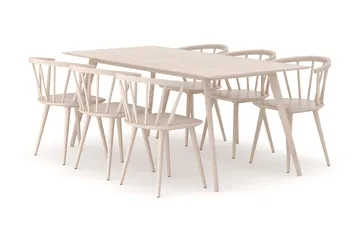Tyrö Matgrupp 190 cm med 6 st Tyrö Karmstolar - Vitlaserad ek - Products - Möbler - Bord & matgrupp - Matgrupp