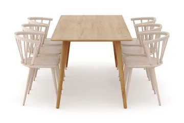 Tyrö Matgrupp med 6 st Tyrö Karmstolar - Oak/Whitewash - Products - Möbler - Bord & matgrupp - Matgrupp