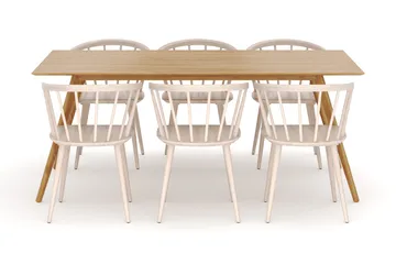 Tyrö Matgrupp med 6 st Tyrö Karmstolar - Oak/Whitewash - Products - Möbler - Bord & matgrupp - Matgrupp