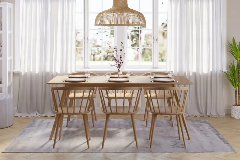 Tyrö Rektangulär Matbord & köksbord 190x90 cm Askträ - Oak - Products - Möbler - Bord & matgrupp - Matbord & köksbord
