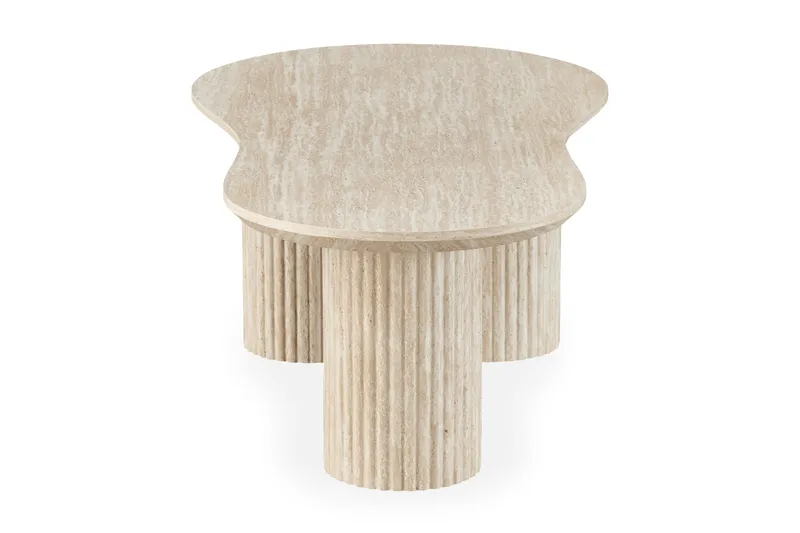 Uppveda Asymmetriskt Soffbord 130x70 cm med Travertinutseende - Beige - Products - Möbler - Bord & matgrupp - Soffbord