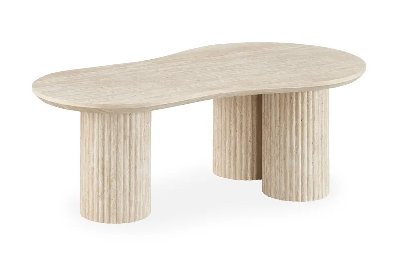 Uppveda Asymmetriskt Soffbord 130x70 cm med Travertinutseende - Beige - Products - Möbler - Bord & matgrupp - Soffbord