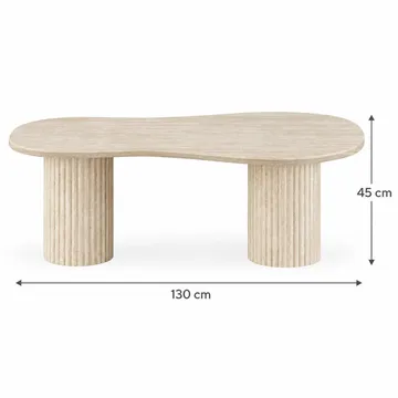 Uppveda Asymmetriskt Soffbord 130x70 cm med Travertinutseende - Beige - Products - Möbler - Bord & matgrupp - Soffbord