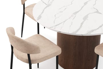 Uppveda Matbord 120 cm Rund med 4 st Jairam Matstolar - Brun - Products - Möbler - Bord & matgrupp - Matgrupp