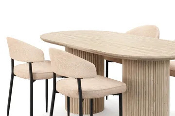 Uppveda Matbord Travetin utseende med 4 st Jairam Matstolar - Beige - Products - Möbler - Bord & matgrupp - Matgrupp