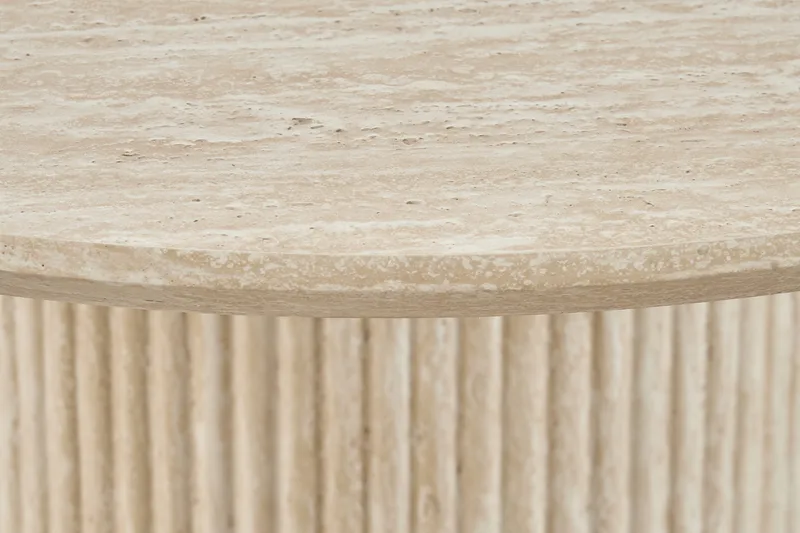 Uppveda Runt Matbord 120 cm med Travertinutseende - Beige - Products - Möbler - Bord & matgrupp - Matbord & köksbord