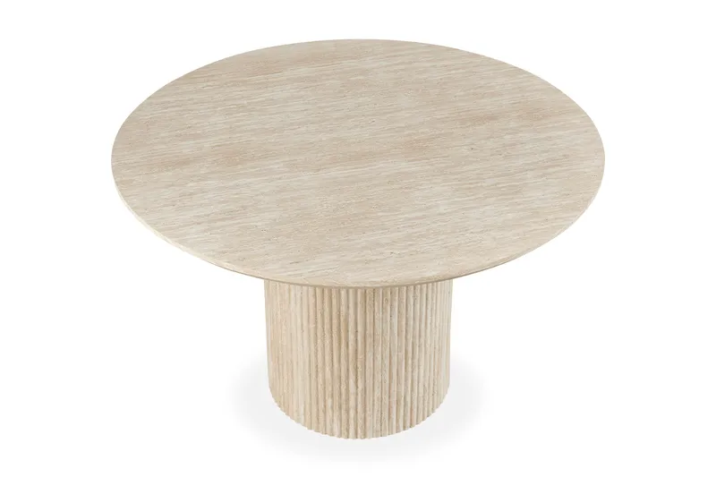 Uppveda Runt Matbord 120 cm med Travertinutseende - Beige - Products - Möbler - Bord & matgrupp - Matbord & köksbord
