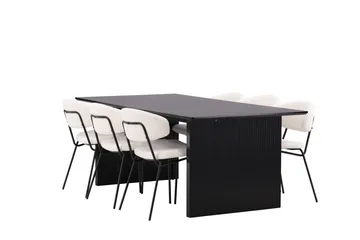 Vail Matgrupp 200 cm Rektangulär med 6 Chico Stolar - Svart - Products - Möbler - Bord & matgrupp - Matgrupp