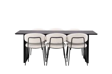 Vail Matgrupp 200 cm Rektangulär med 6 Chico Stolar - Svart - Products - Möbler - Bord & matgrupp - Matgrupp