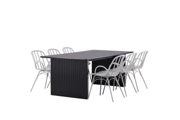 Vail Matgrupp 200 cm Rektangulär med 6 Dyrön stolar - Svart - Products - Möbler - Bord & matgrupp - Matgrupp