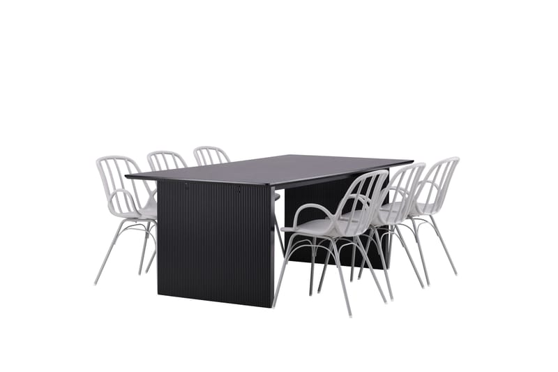 Vail Matgrupp 200 cm Rektangulär med 6 Dyrön stolar - Svart - Products - Möbler - Bord & matgrupp - Matgrupp
