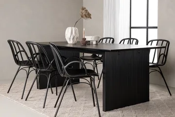 Vail Matgrupp 200 cm Rektangulär med 6 Dyrön stolar - Svart - Products - Möbler - Bord & matgrupp - Matgrupp