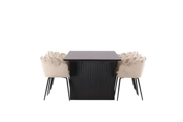 Vail Matgrupp 200 cm Rektangulär med 6 Limhamn stolar - Beige - Products - Möbler - Bord & matgrupp - Matgrupp