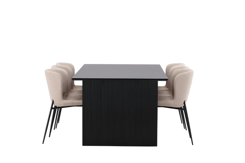 Vail Matgrupp 200 cm Rektangulär med 6 Modesto stolar - Beige - Products - Möbler - Bord & matgrupp - Matgrupp