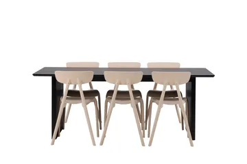 Vail Matgrupp 200 cm Rektangulär med 6 Ursholmen stolar - Beige - Products - Möbler - Bord & matgrupp - Matgrupp