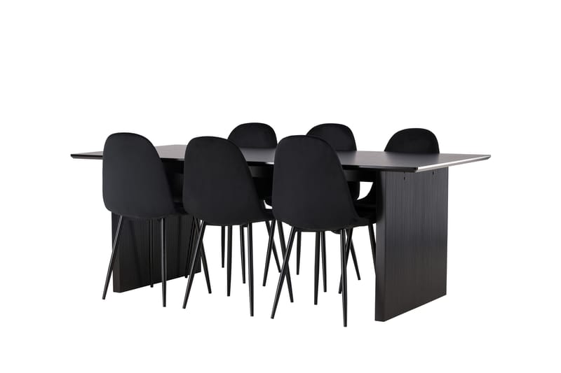 Vail Matgrupp 200 cm Rektangulär med 6 Polar stolar - Svart - Products - Möbler - Bord & matgrupp - Matgrupp