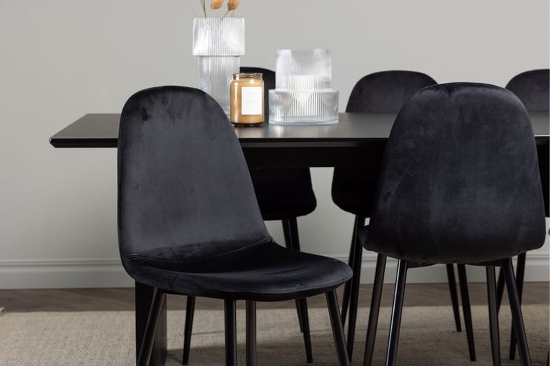 Vail Matgrupp 200 cm Rektangulär med 6 Polar stolar - Svart - Products - Möbler - Bord & matgrupp - Matgrupp