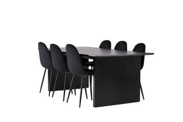 Vail Matgrupp 200 cm Rektangulär med 6 Polar stolar - Svart - Products - Möbler - Bord & matgrupp - Matgrupp